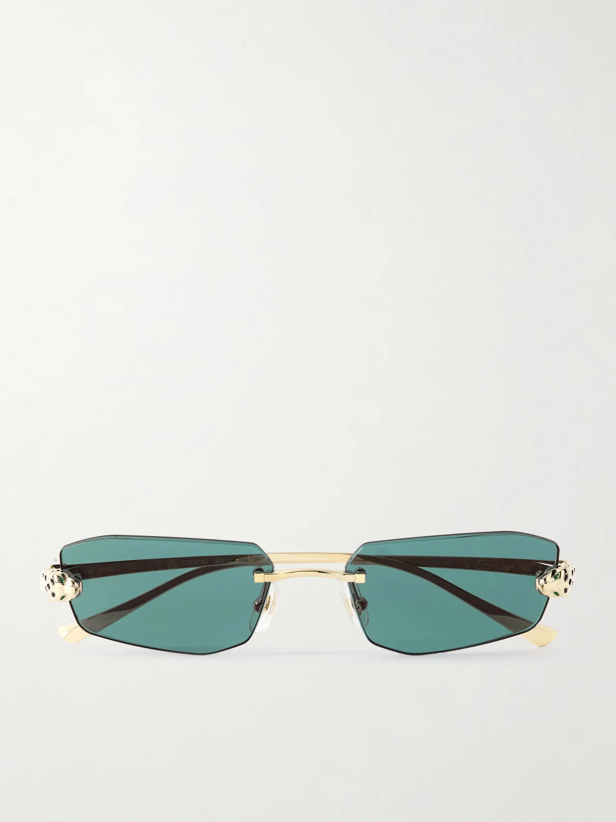 Panthère Rimless Rectangular-frame Gold-tone Sunglasses - 1