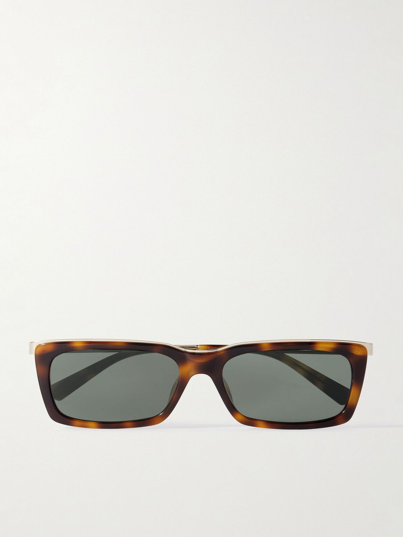Rectangle-Frame Tortoiseshell Acetate and Gold-Tone Sunglasses Tortoiseshell 1