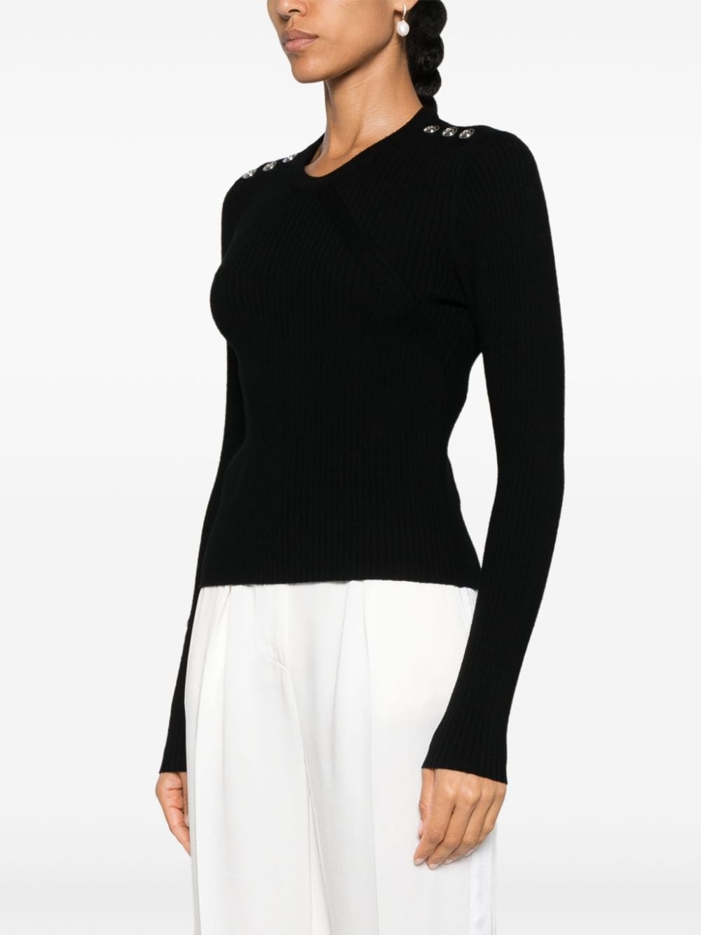 Love Birds-embossed studs jumper - 3