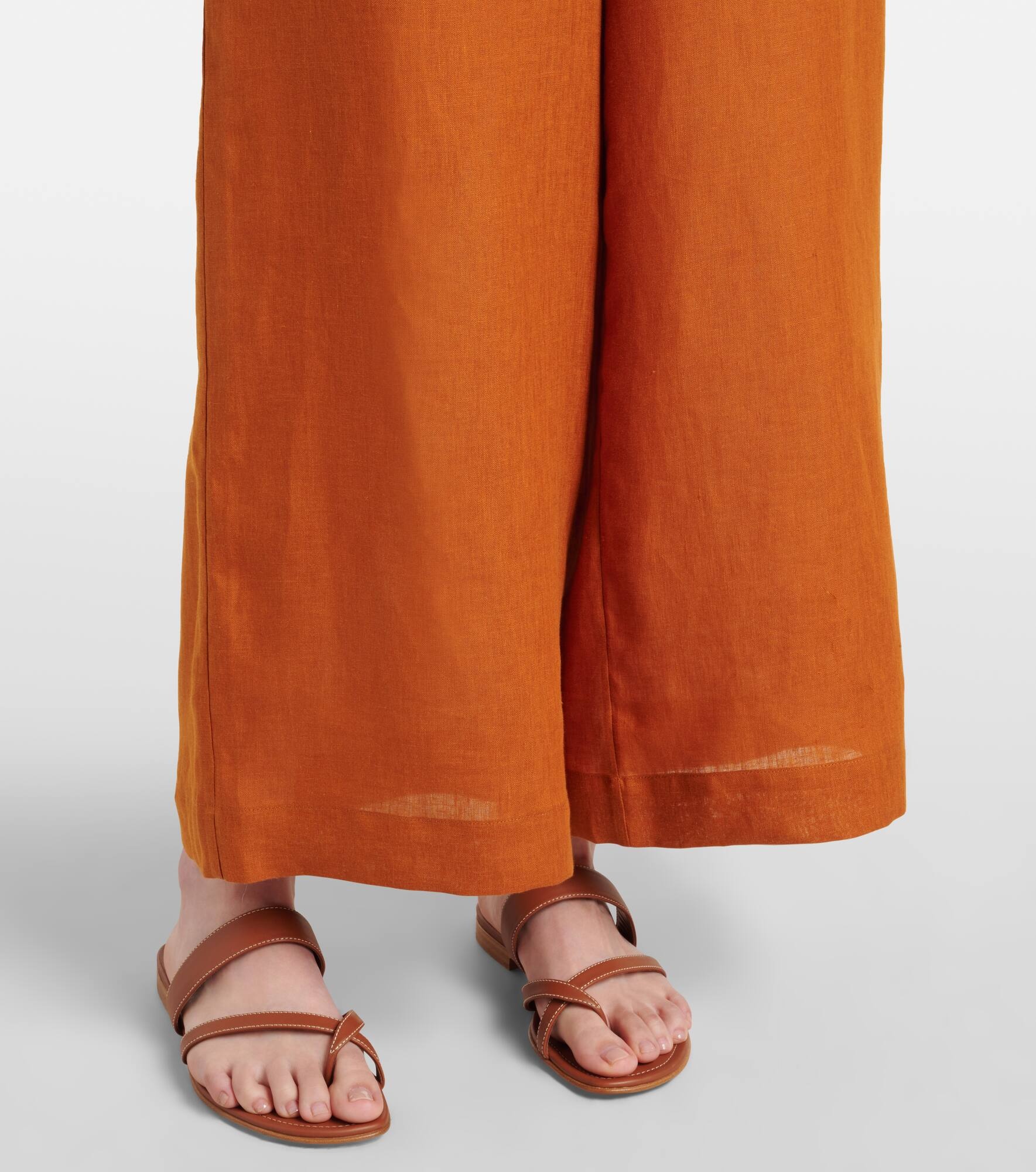 Select linen wide-leg pants - 5