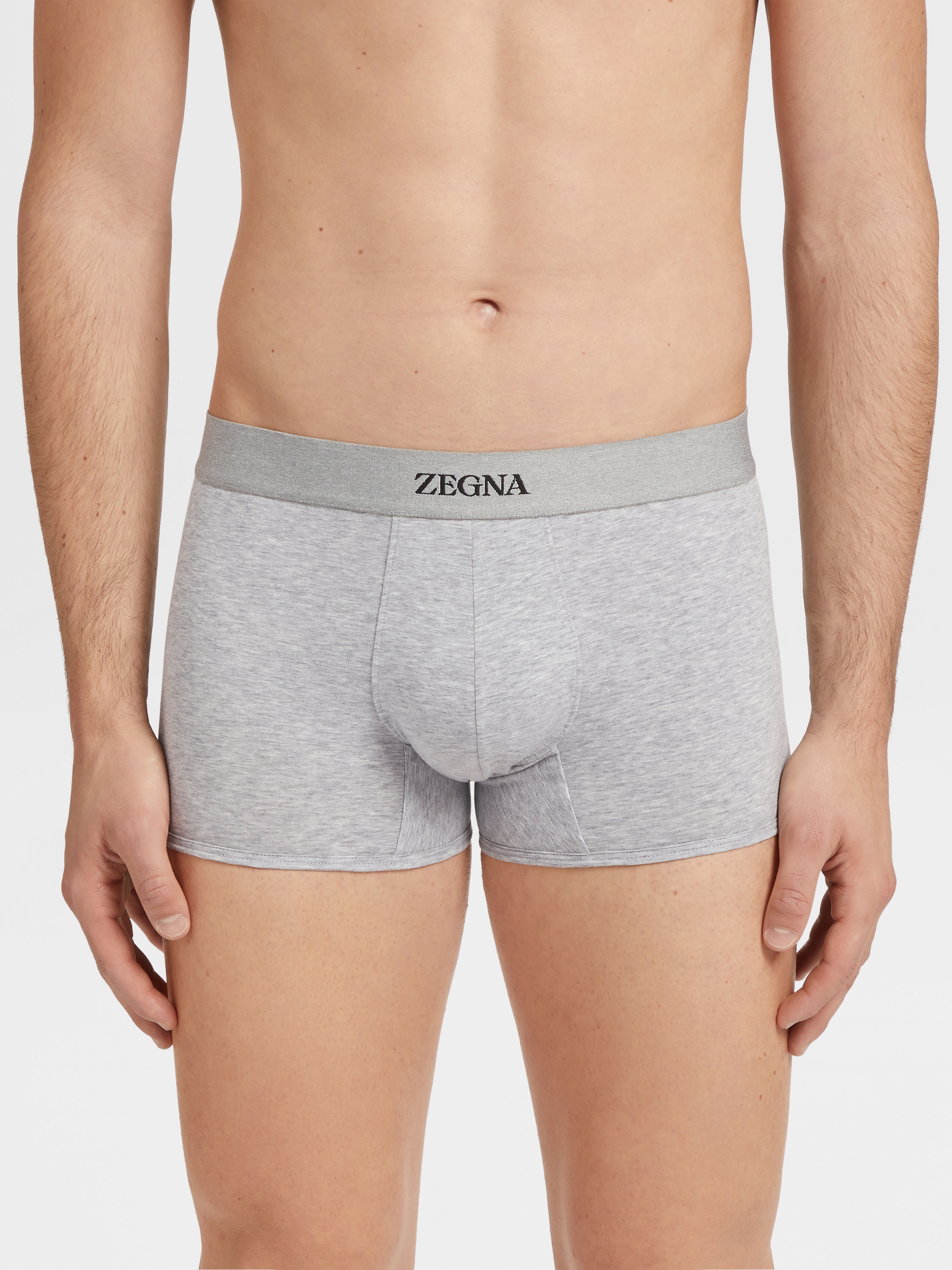 GREY MÉLANGE COTTON TRUNKS - 2