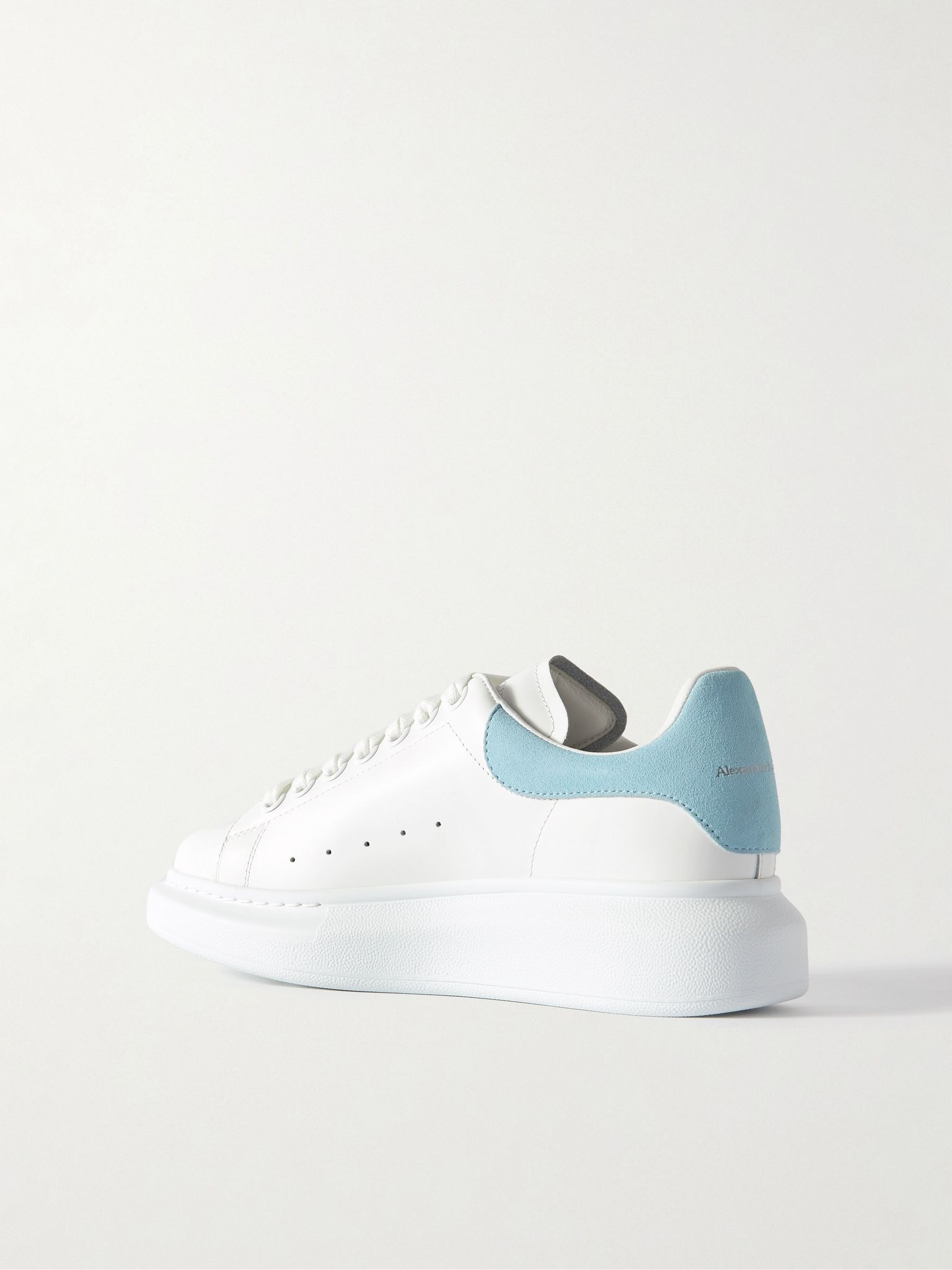 Suede-trimmed leather exaggerated-sole sneakers White - 3
