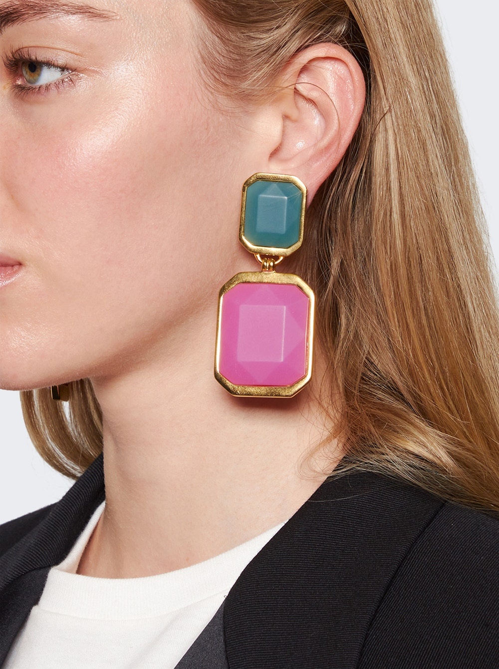 Octagon Earring Blue - 3