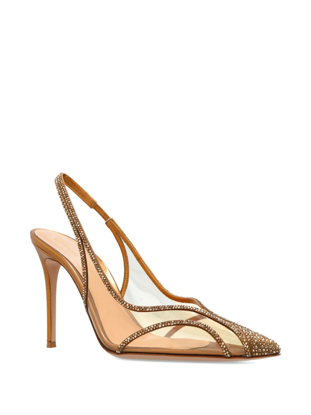 95mm Brenda crystal-embellished slingback pumps - 2