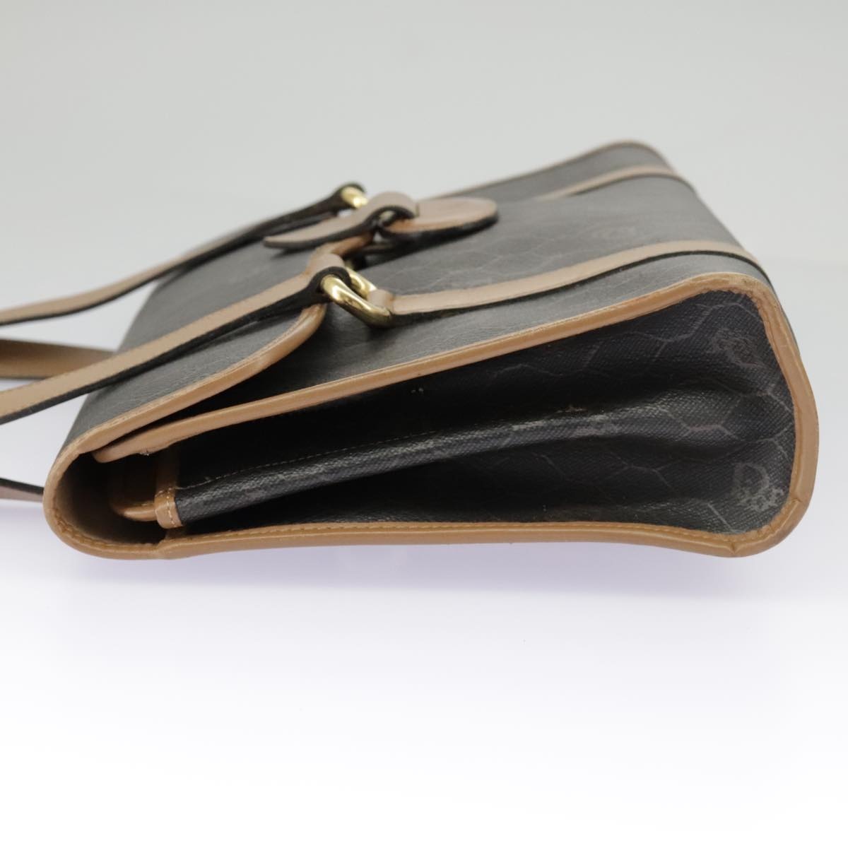DIOR Honeycomb Canvas Hand Bag Black Beige - 3