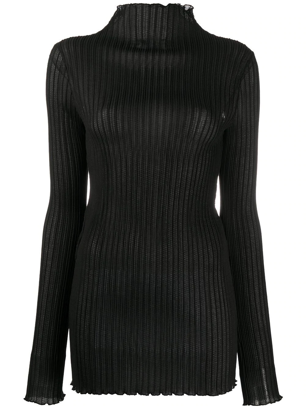 ribbed-knit turtleneck top - 1