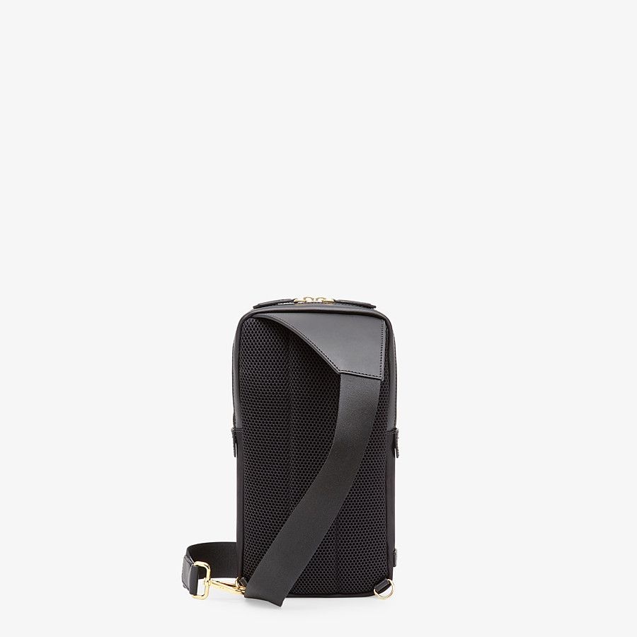 Black nylon one-shoulder backpack - 3