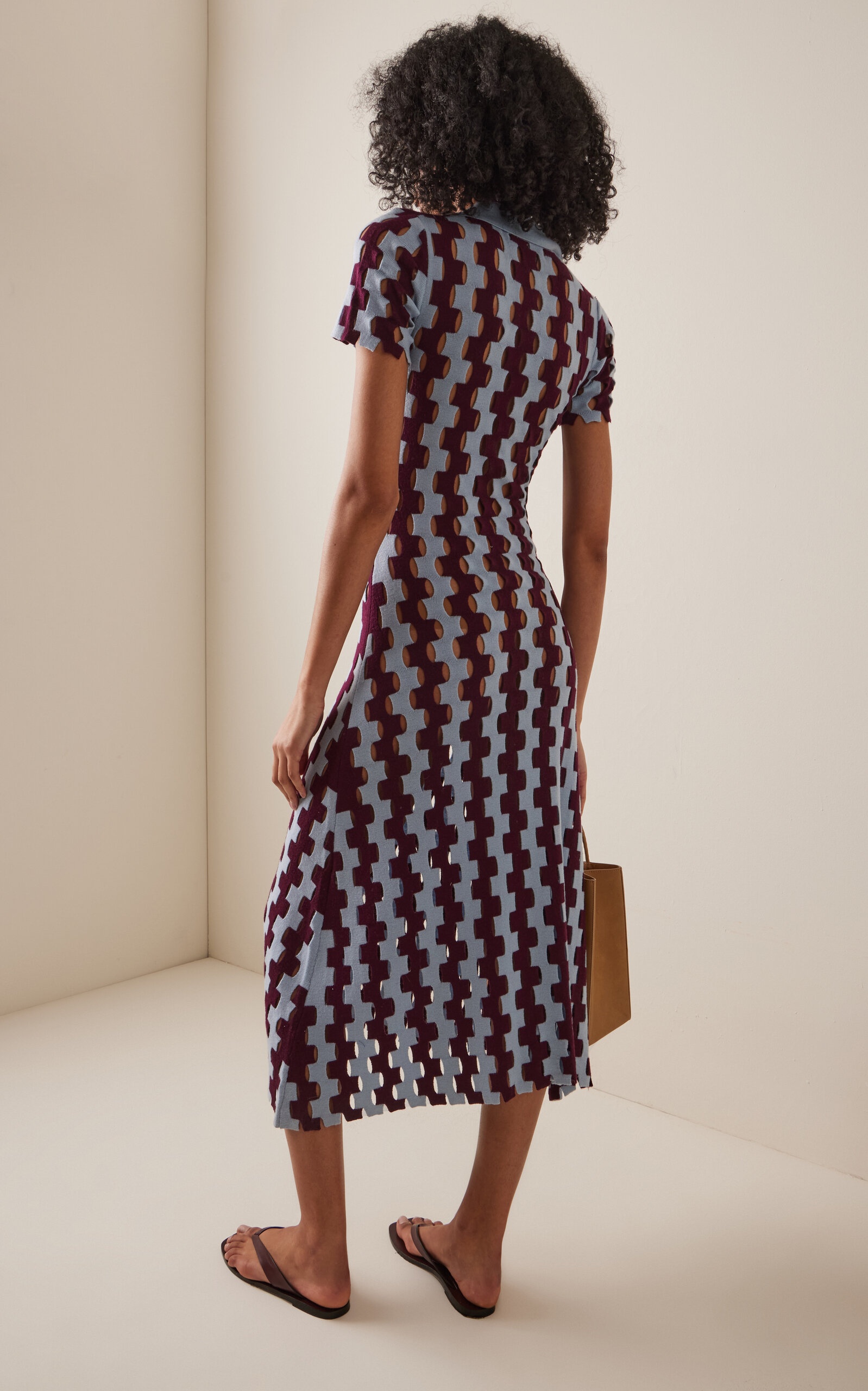 Exclusive Margerite Merino Wool Dress burgundy - 4