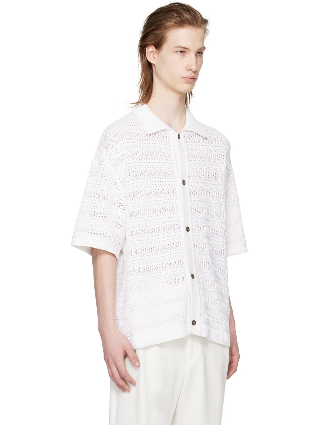 White Short Sleeve Cardigan - 2