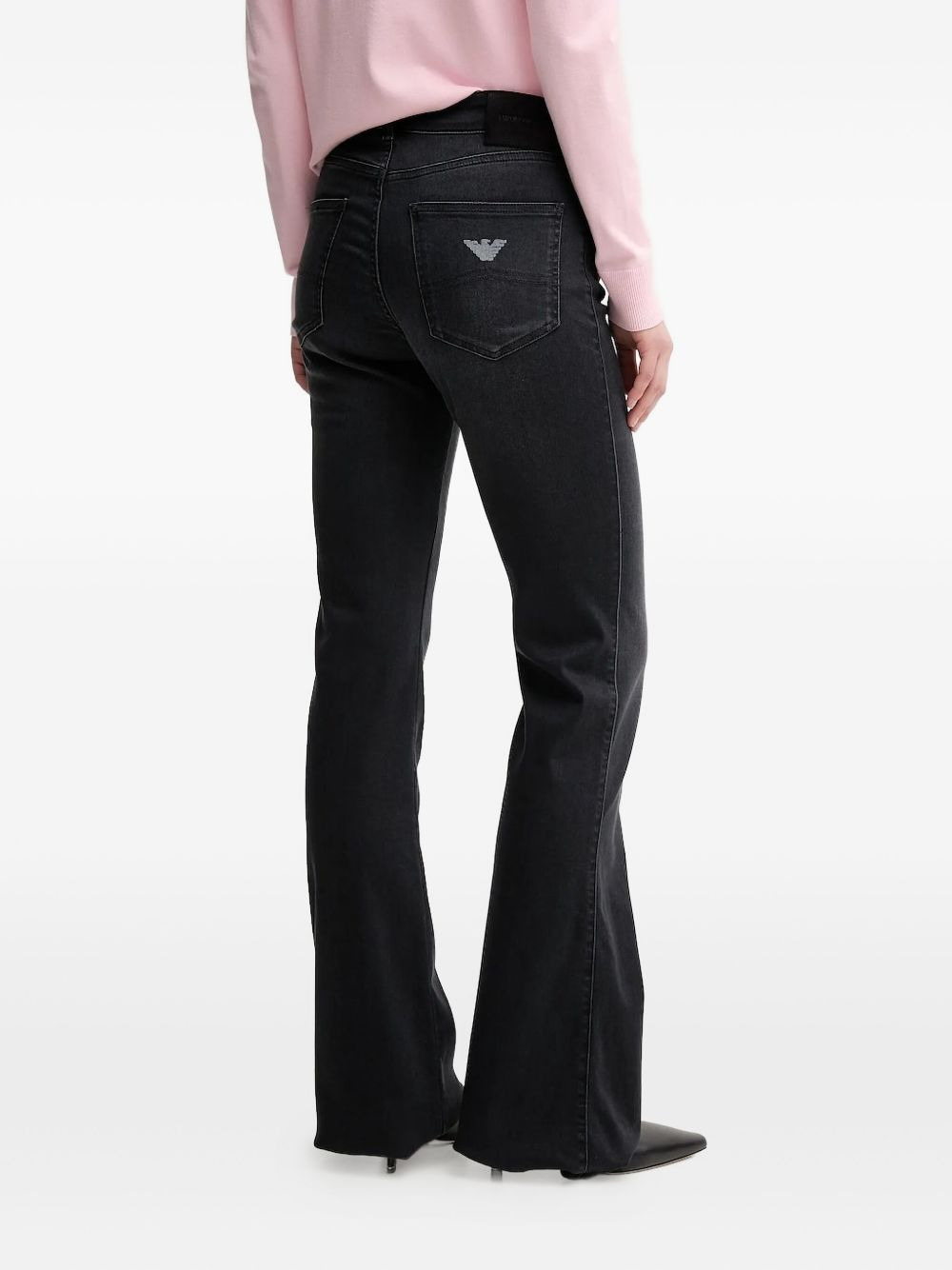 logo-embroidered flared jeans - 2