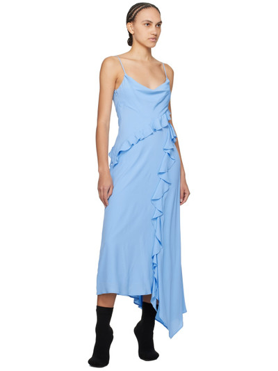 MSGM Blue Ruffle Maxi Dress outlook