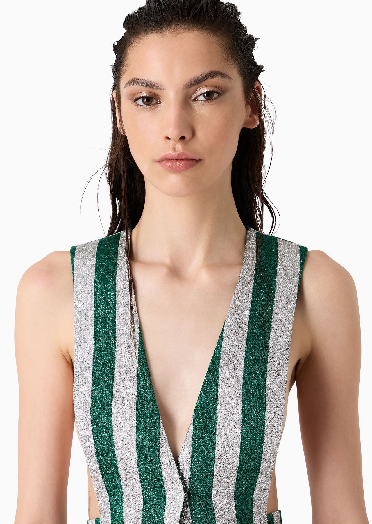 Striped lurex gilet - 5