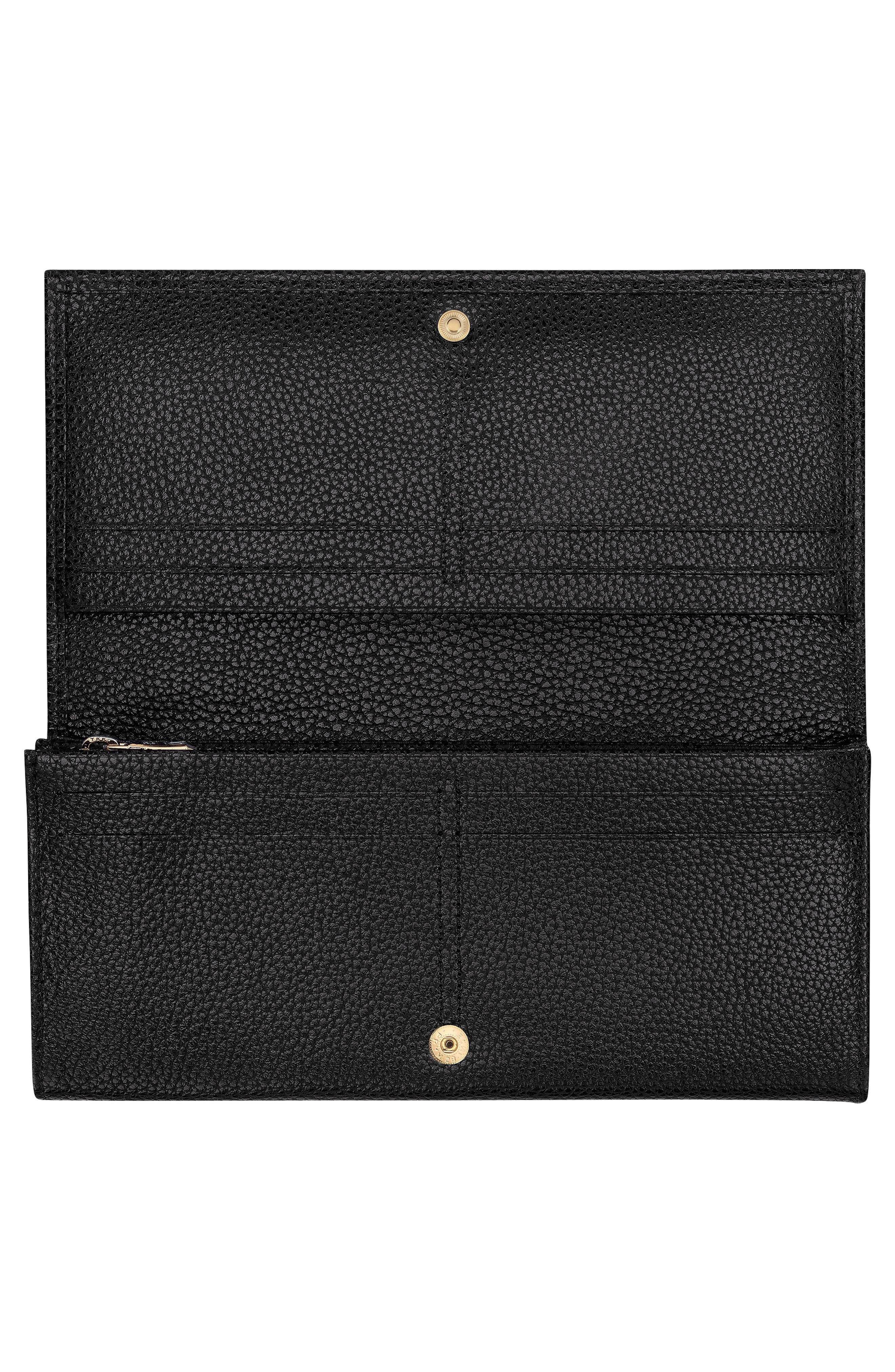 Longchamp Le Foulonné Continental Leather Wallet in Black at Nordstrom - 2