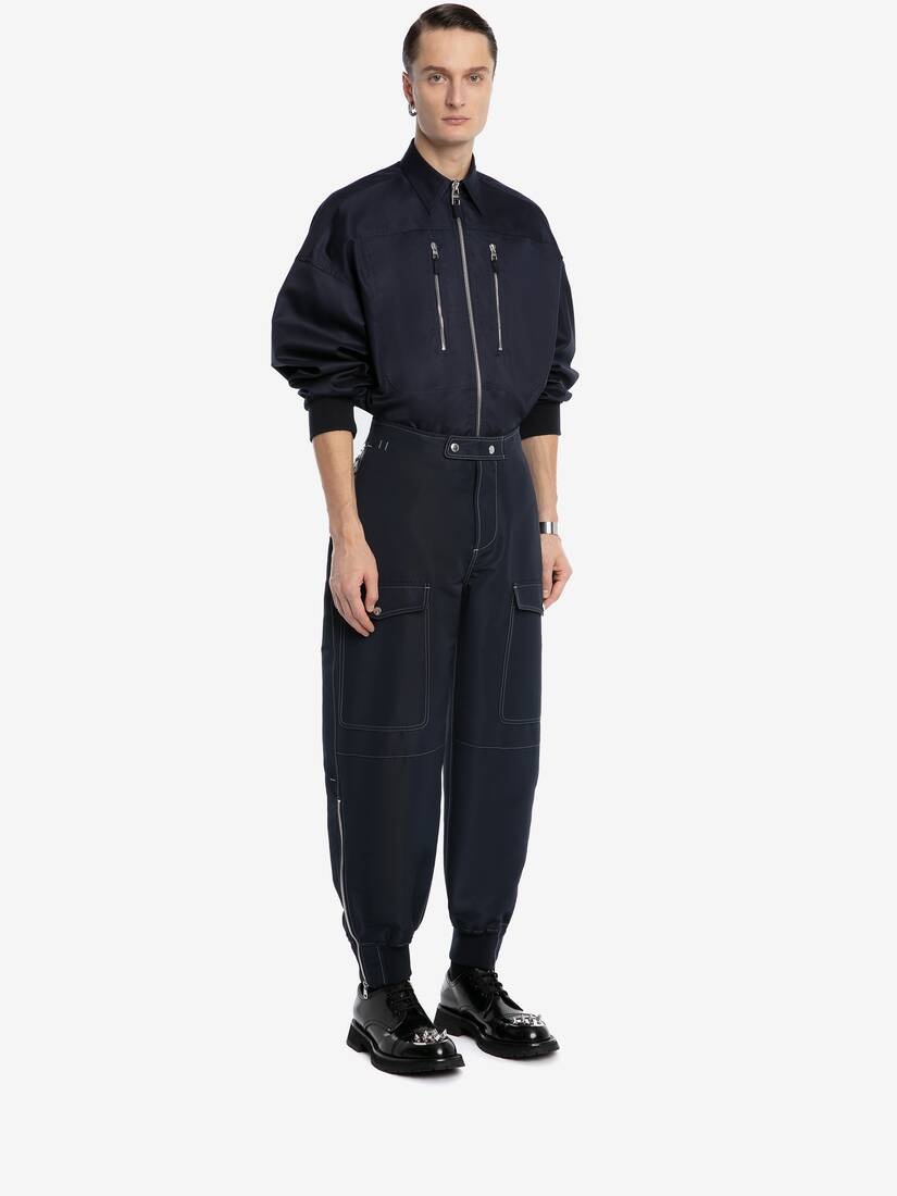 Parachute Trousers in Navy - 3
