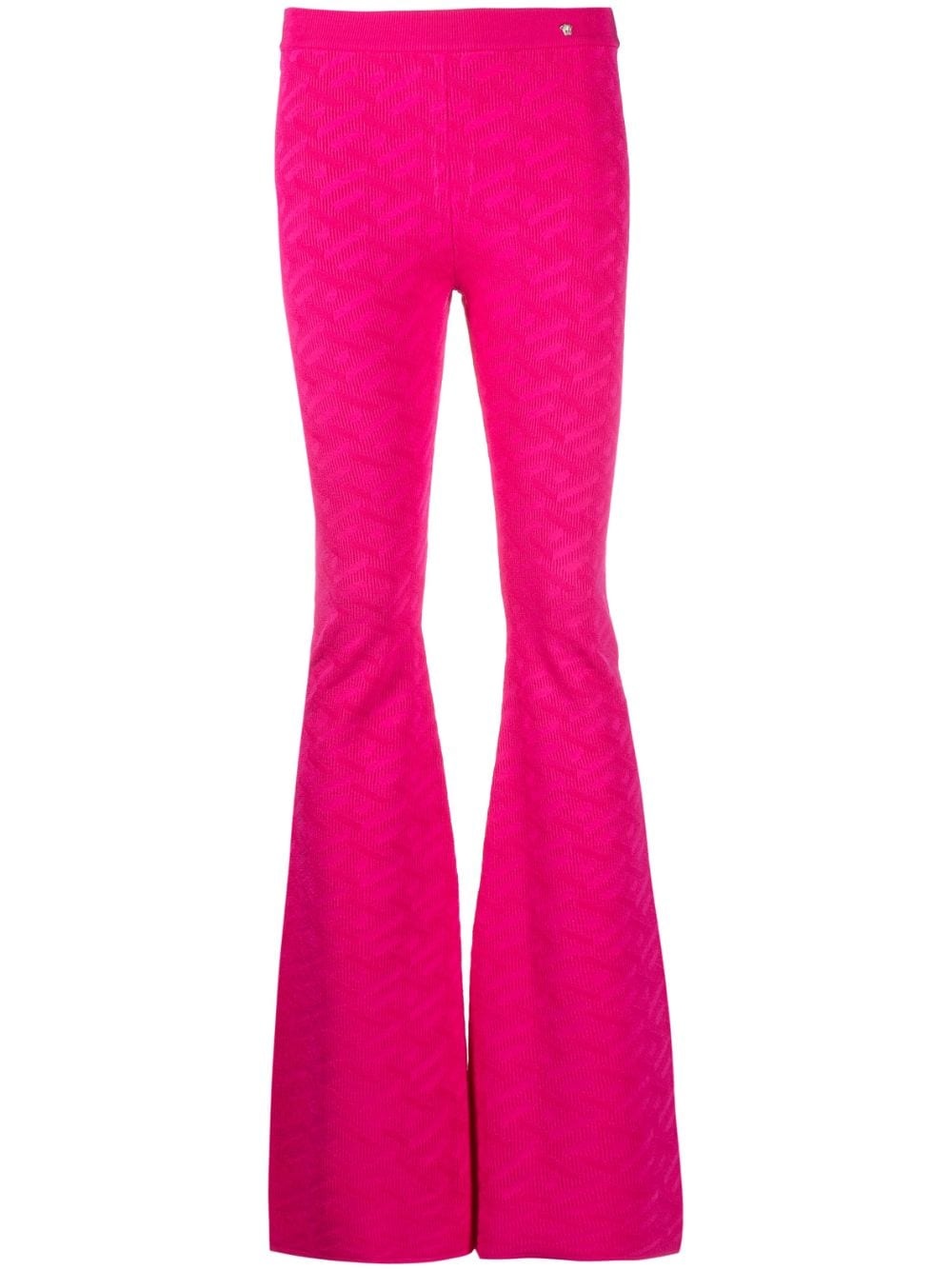 La Greca-pattern flared trousers - 1