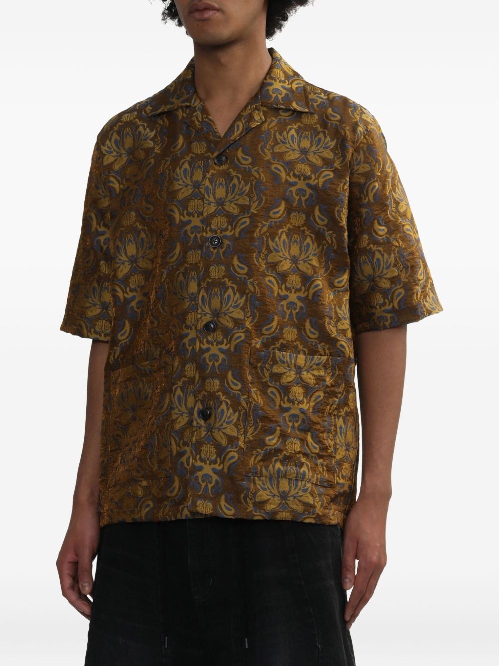 x Kae Tanaka floral-pattern short-sleeve shirt - 3