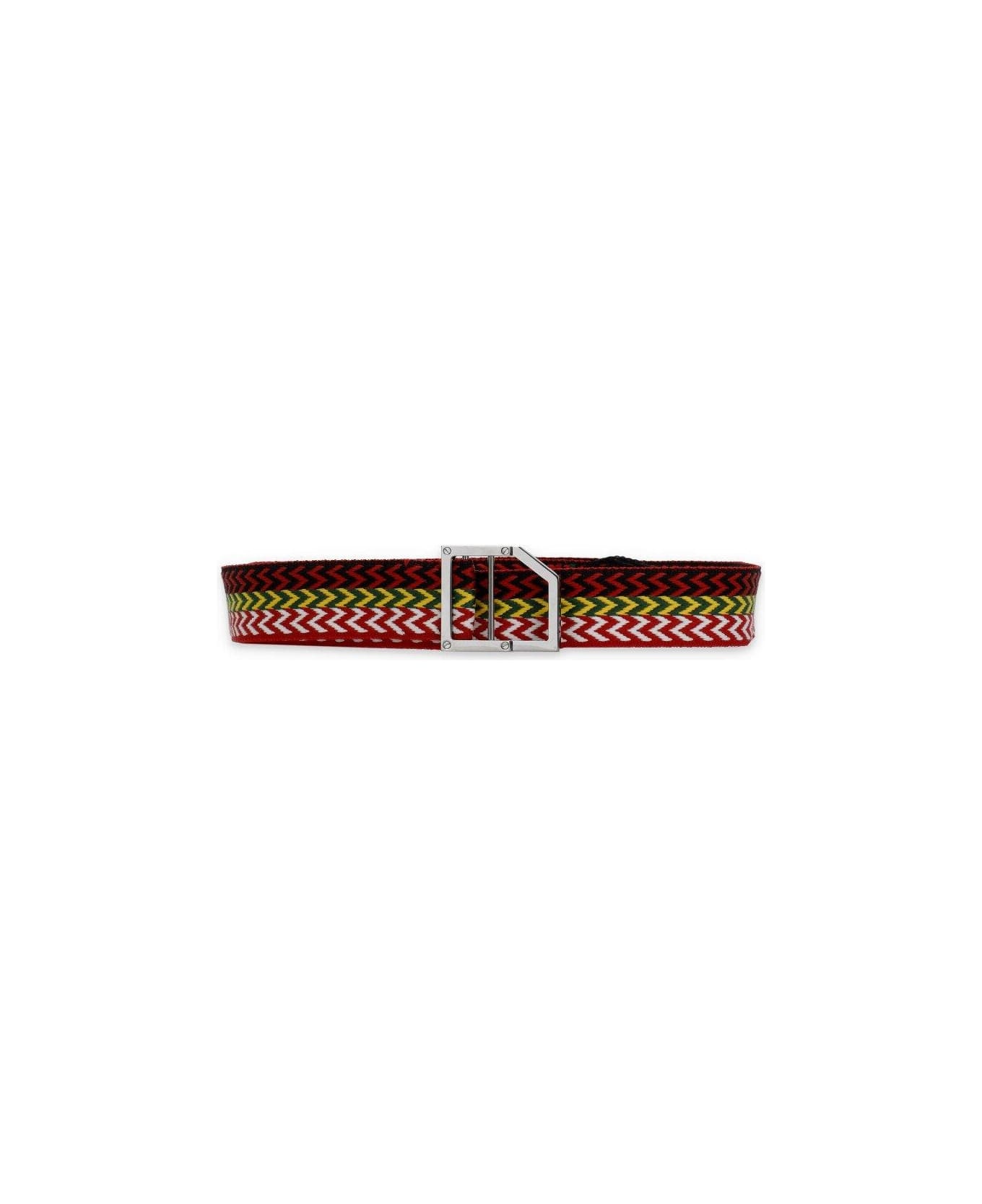 All-over Curb Pattern Buckle Belt - 1