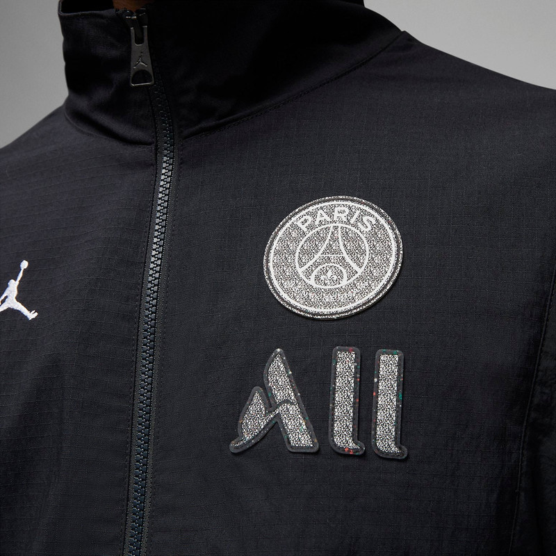 Jordan Air Jordan Paris Saint-Germain Anthem Jacket 'Black' DM3090-010 outlook