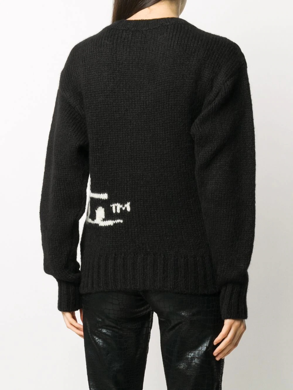 logo intarsia crew neck jumper - 4