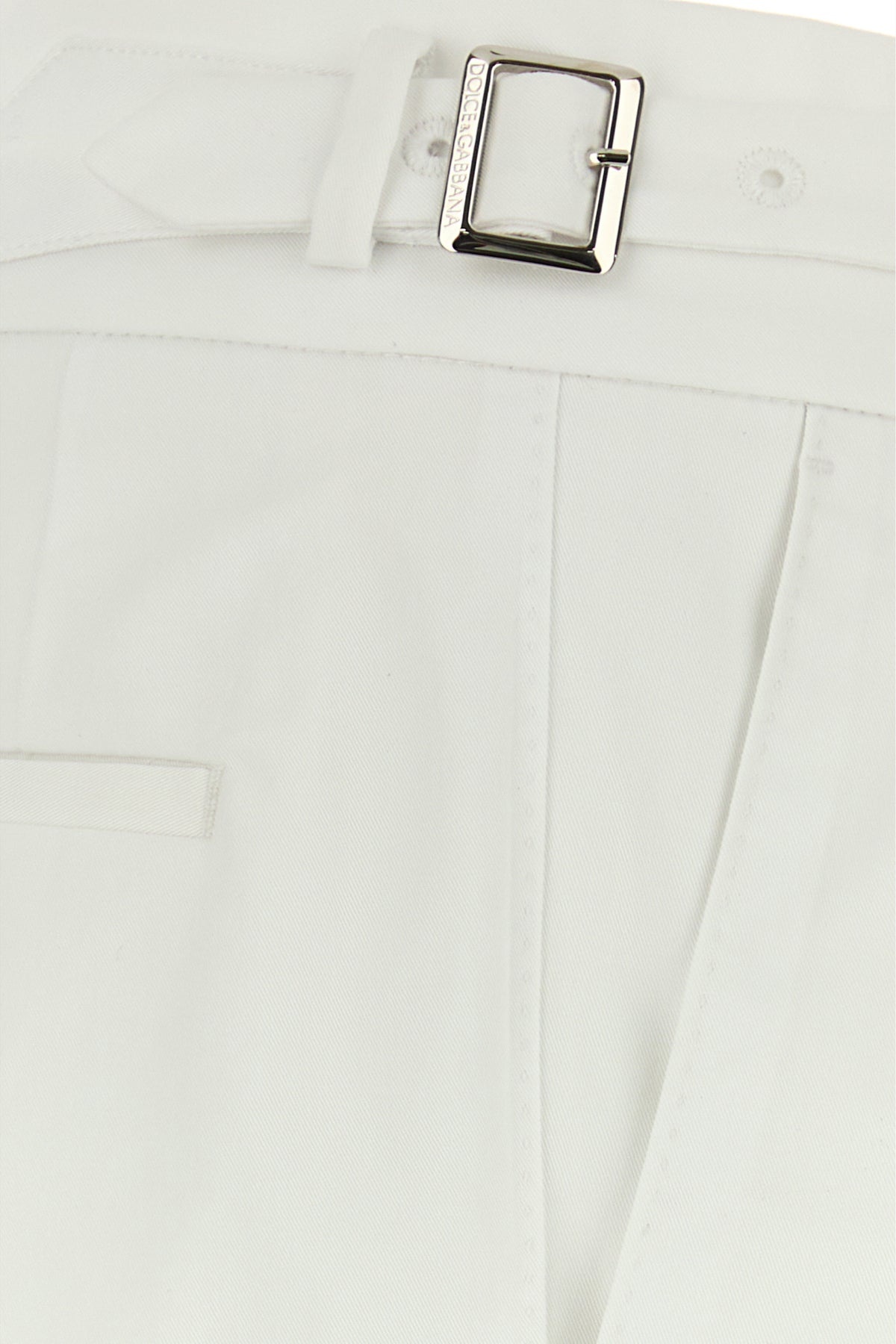 White stretch gabardine bermuda shorts - 3