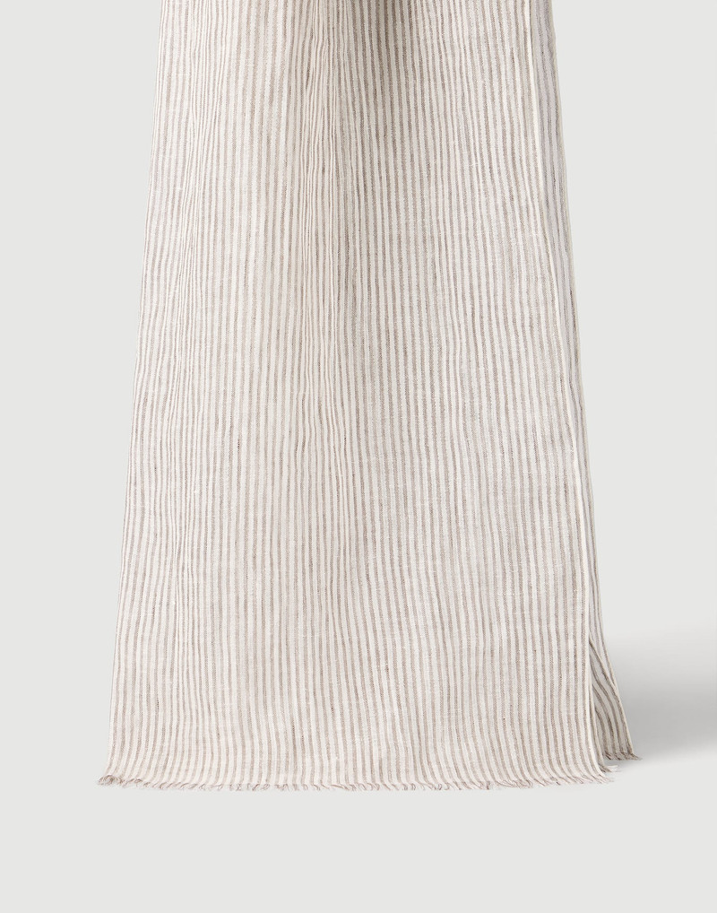 Sparkling striped linen scarf 1