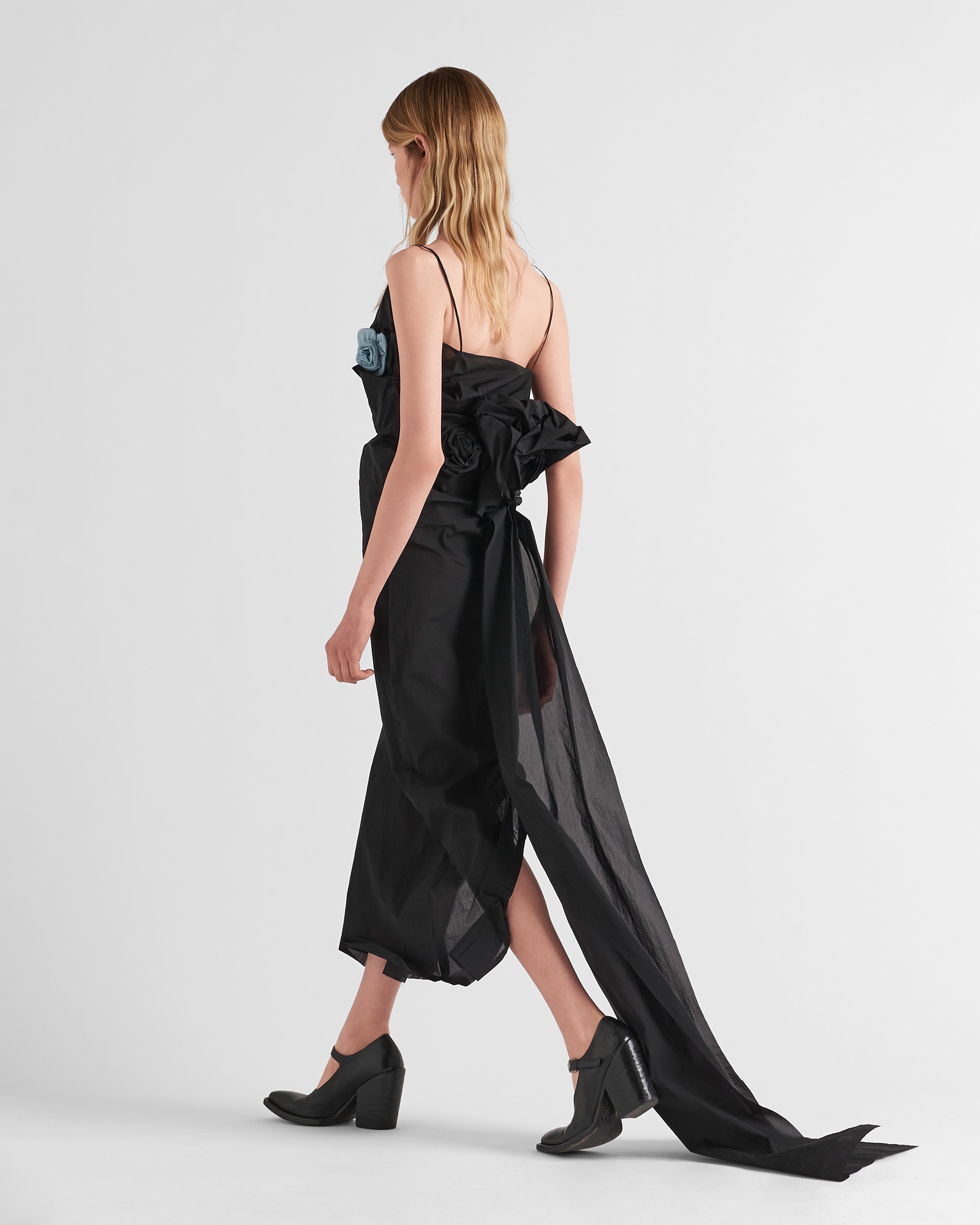 Long nylon crepe dress - 5