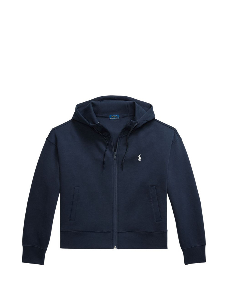 logo-detail zip-fastening hoodie 1
