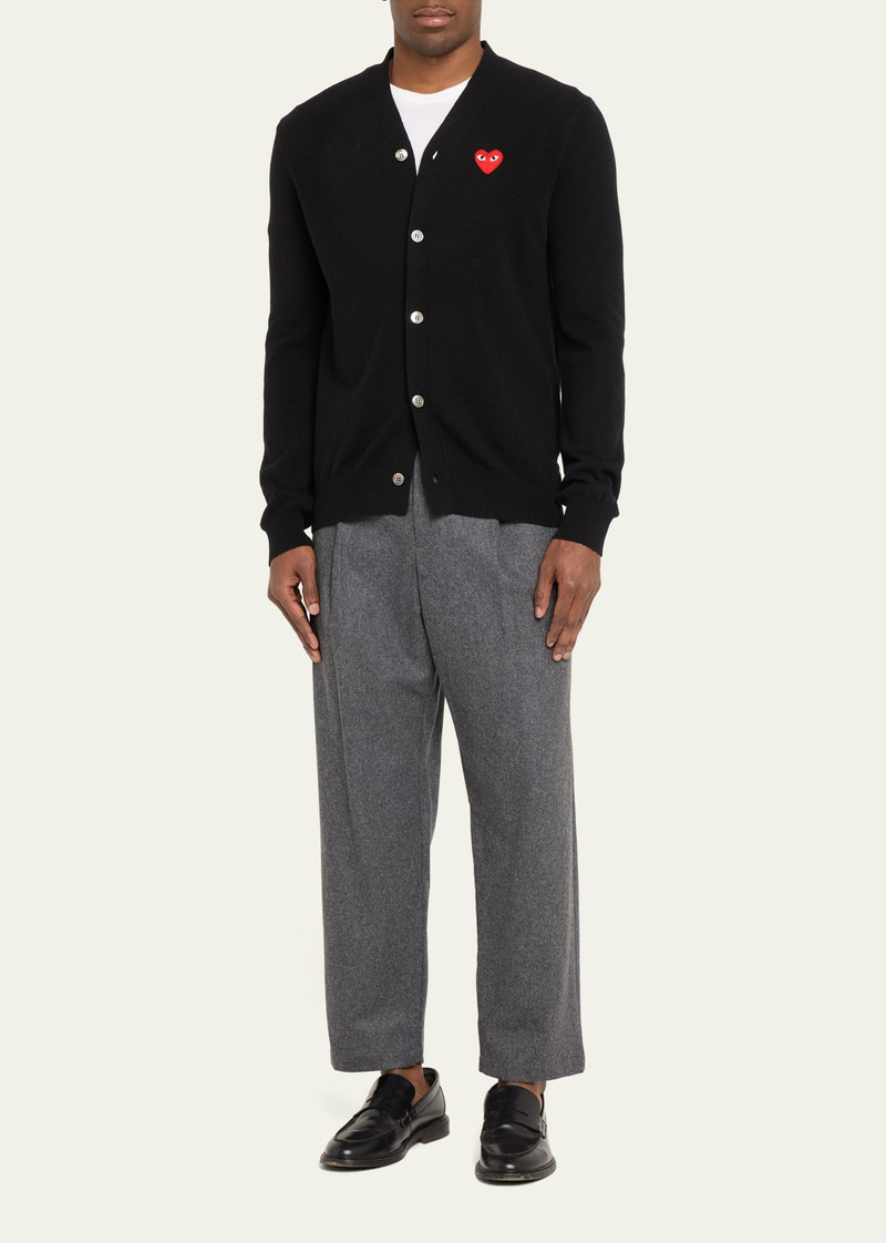 Comme Des Garçons Men's Small Heart Wool Cardigan Sweater outlook