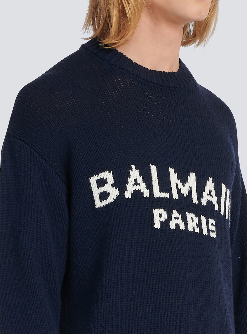 Wool sweater with Balmain Paris logo 8