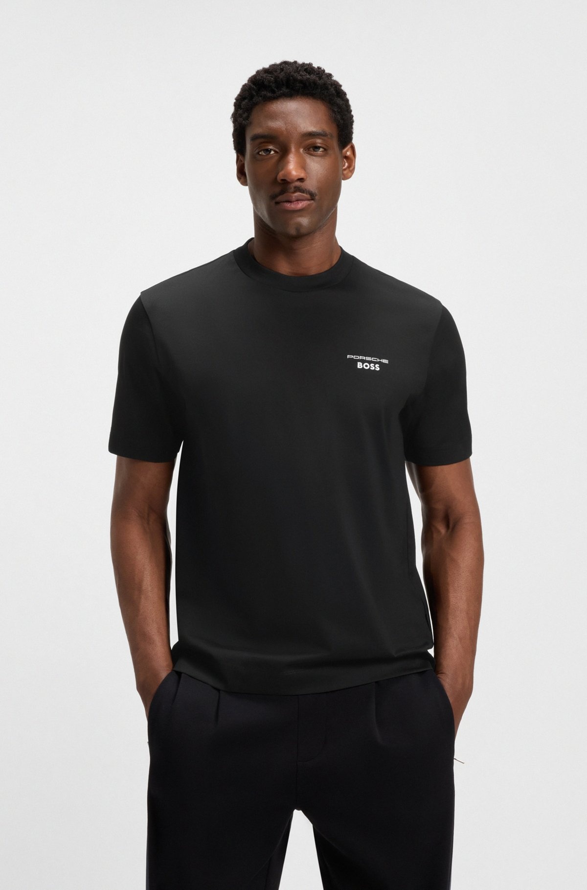 PORSCHE X BOSS MERCERIZED-COTTON T-SHIRT WITH TARGA ARTWORK - 2