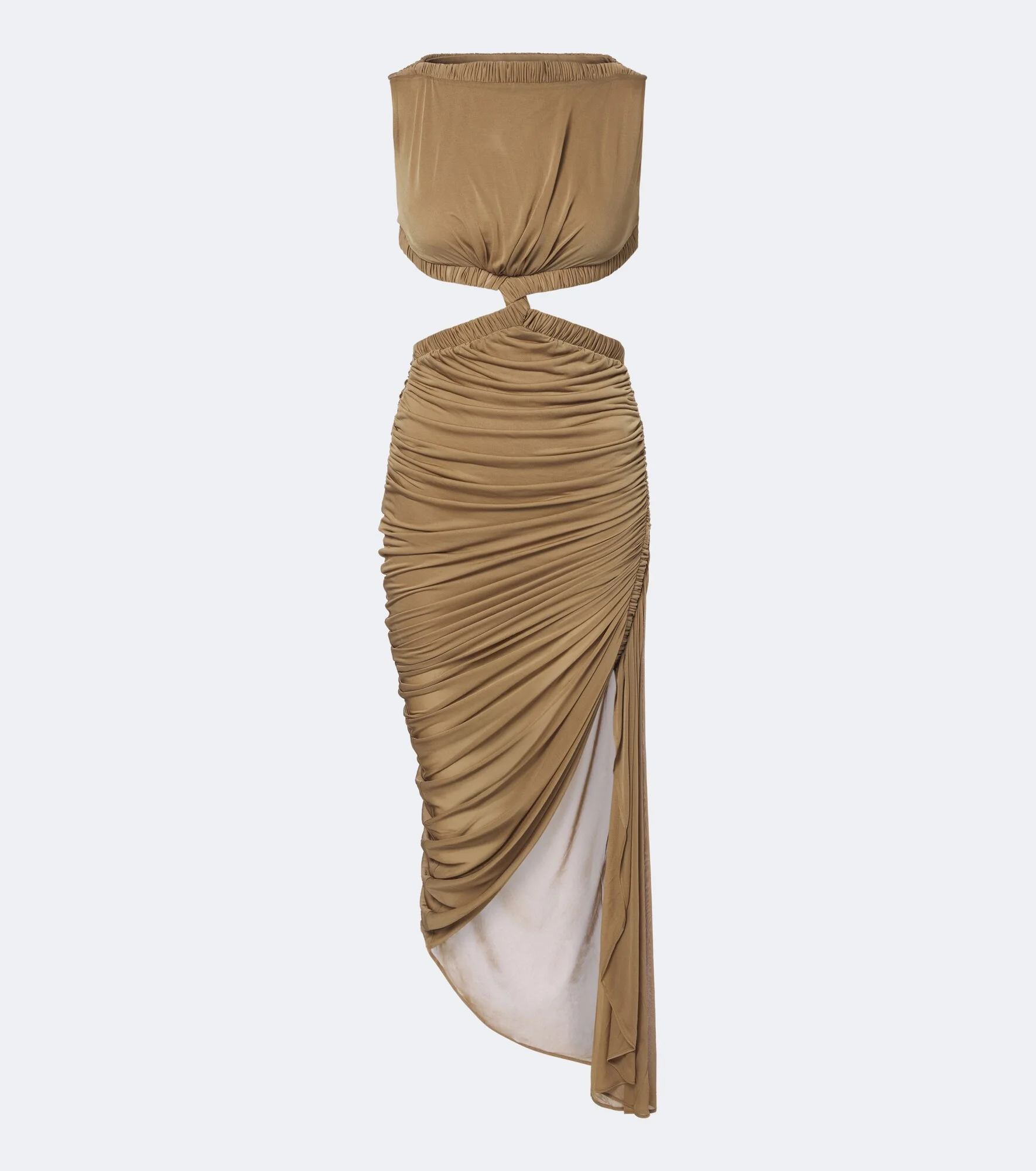Theia cutout draped asymmetric midi dress - 1