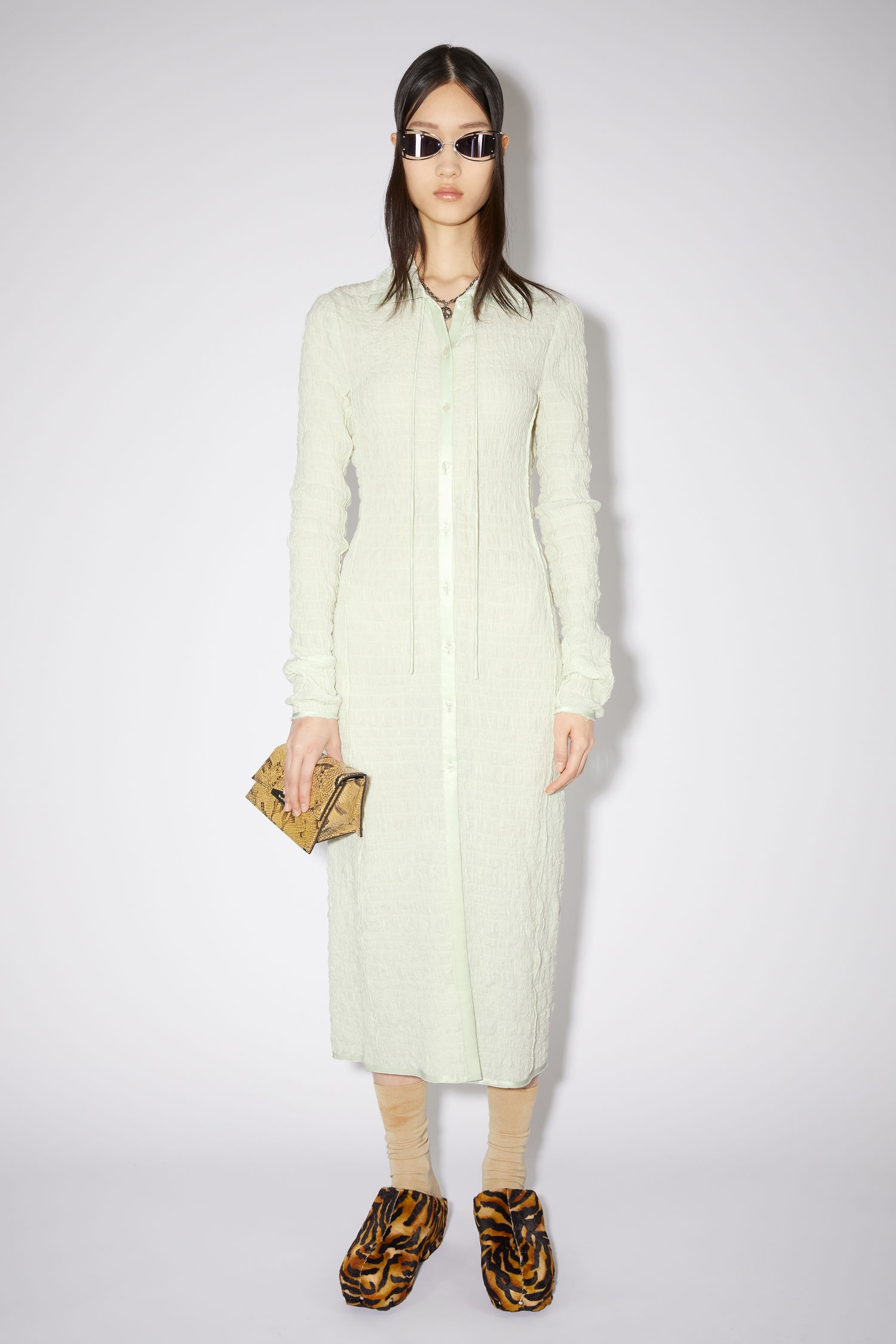 Long sleeve dress - Pale green - 2