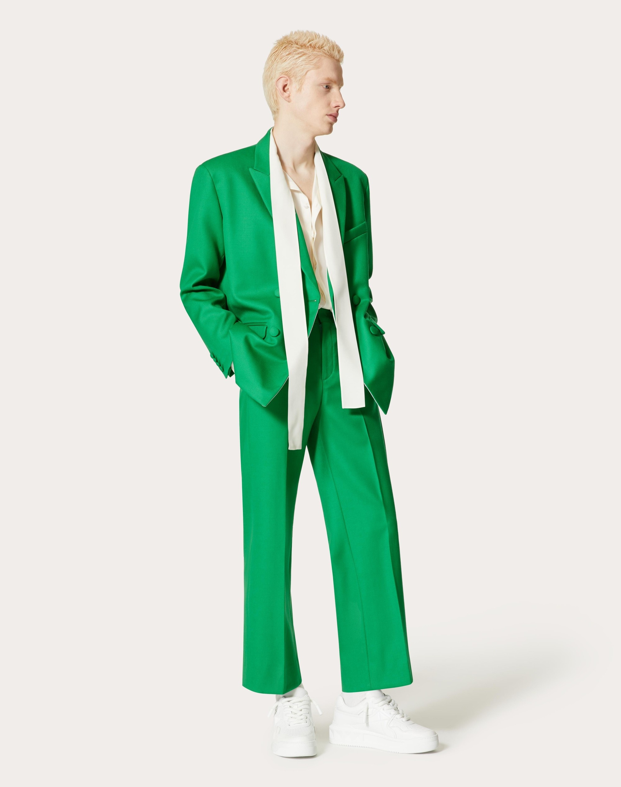 WASHED SILK SHIRT WITH NECK TIE - 2