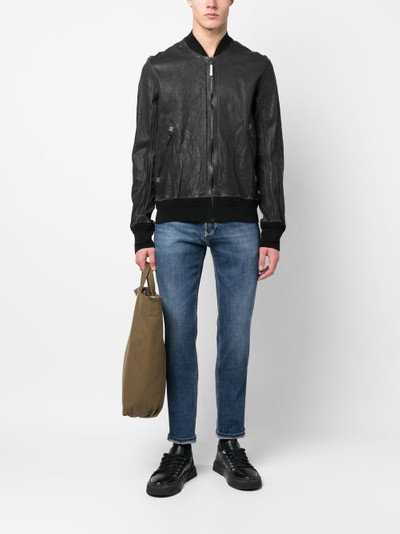 Isaac Sellam zipped-up leather bomber jacket outlook