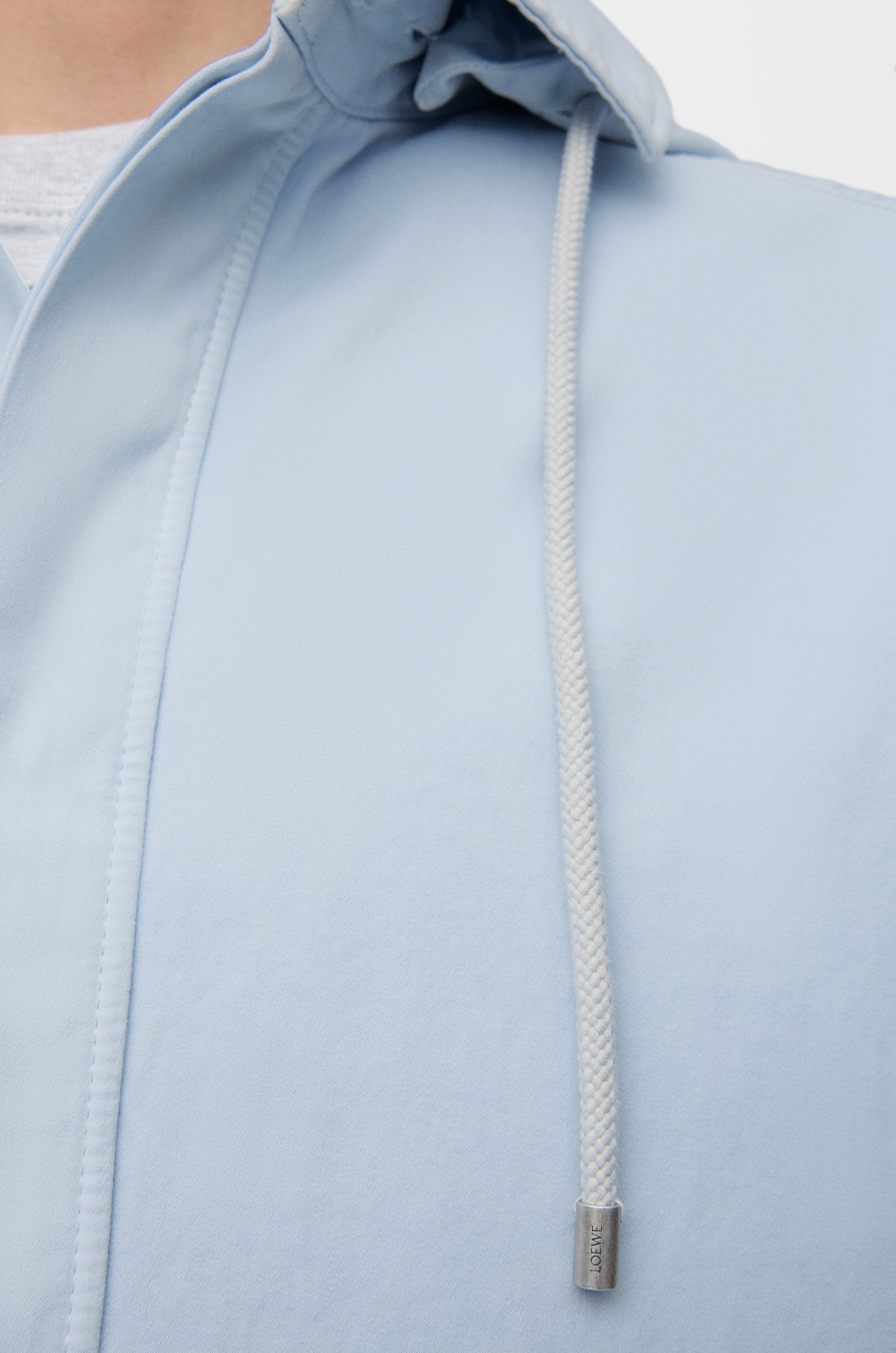 Hooded overshirt in cotton - 5