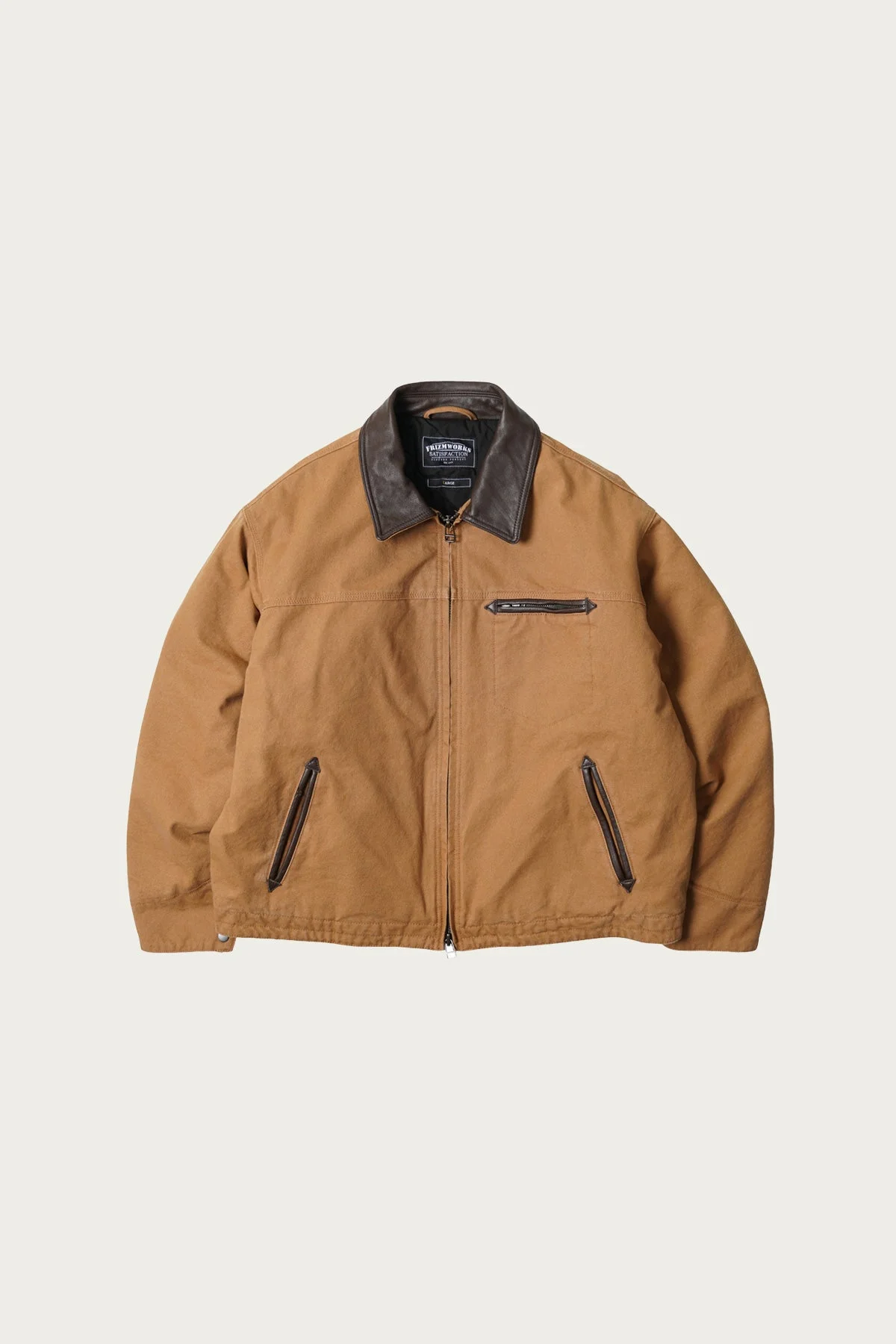 Heavy Canvas Destroyed Work Jacket - Tan - 1
