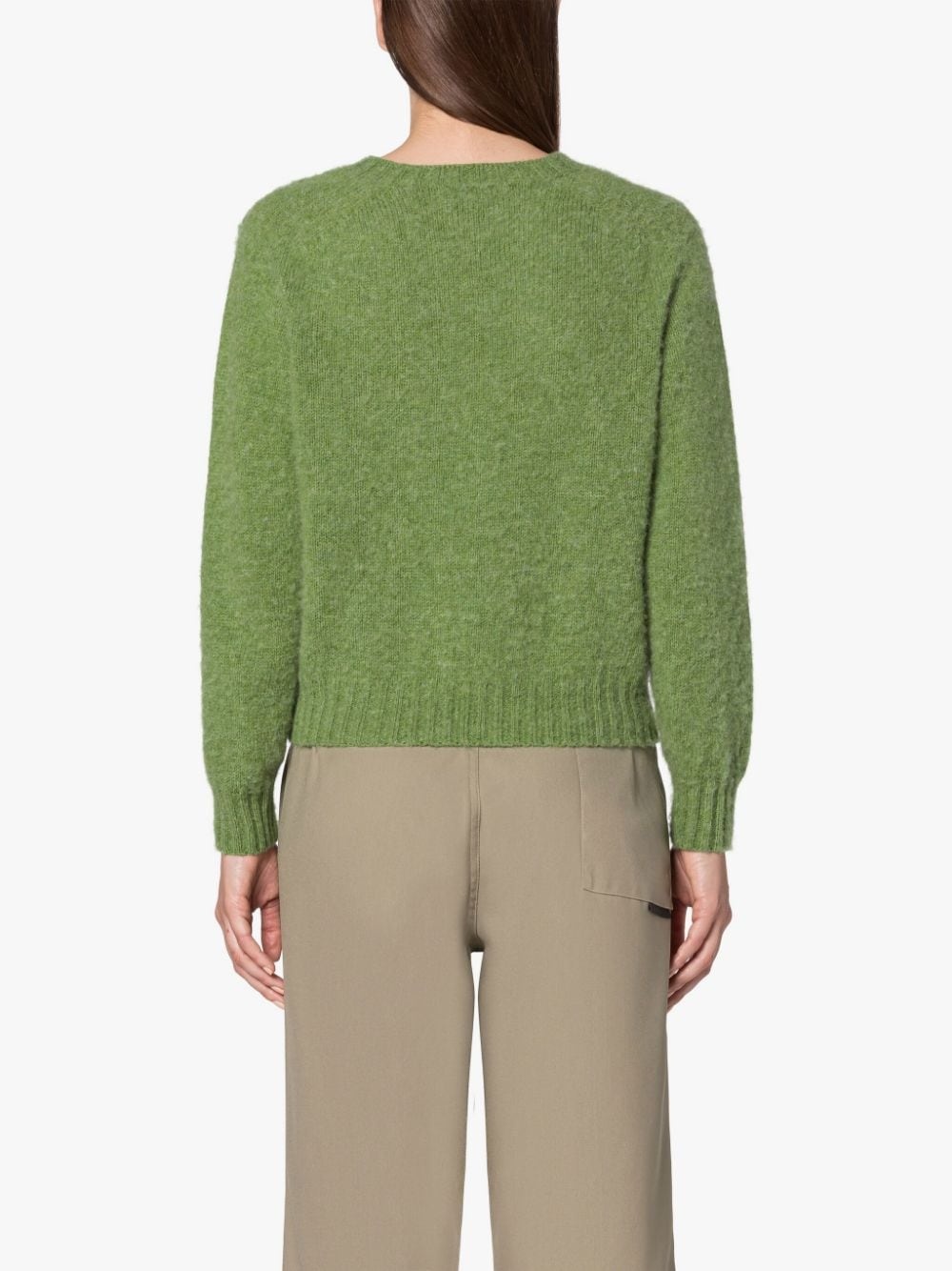 KENNEDI APPLE GREEN WOOL CREWNECK SWEATER - 4