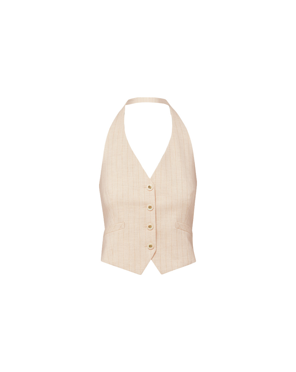 ARABELLA METALLIC PINSTRIPE VEST - 1