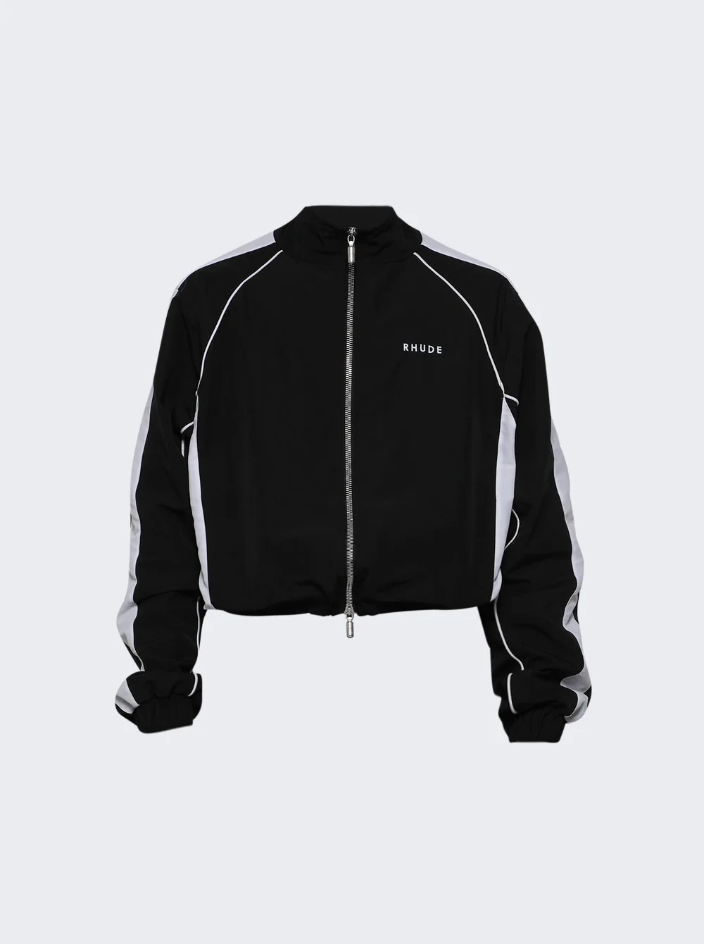 Ramona Piping Track Jacket Black And White - 1
