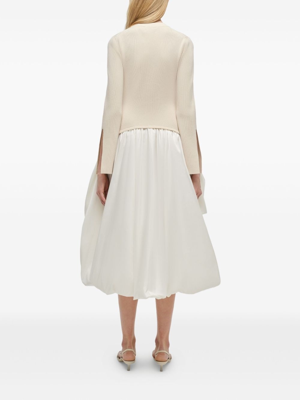 knit-top balloon-skirt midi dress - 4