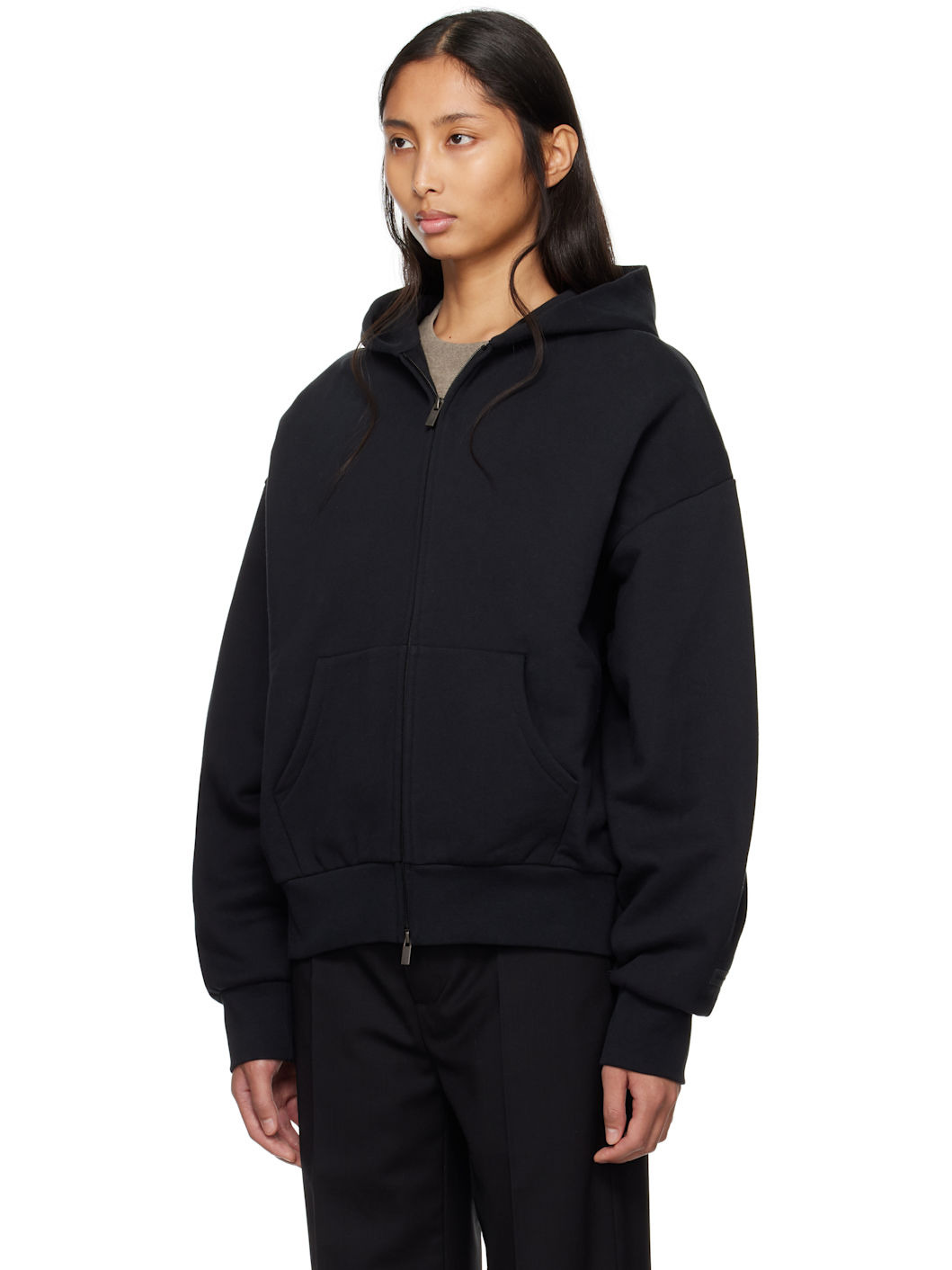 Black Classic Full Zip-Up Hoodie - 4