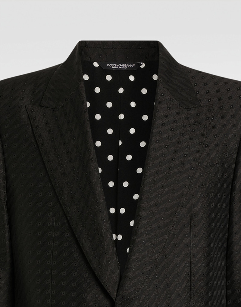 Dolce & Gabbana Single-breasted sicilia light jacket with micro pattern jacquard outlook