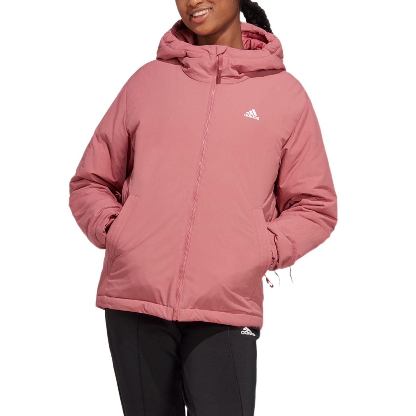 (WMNS) adidas BSC Sturdy Insulated Hooded Jacket 'Pink' HM2266 - 3