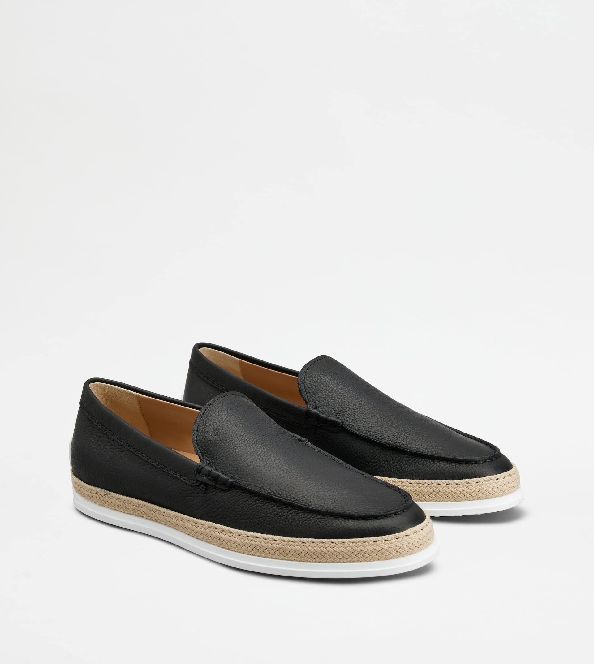 SLIPPER LOAFERS IN LEATHER - BLACK - 2