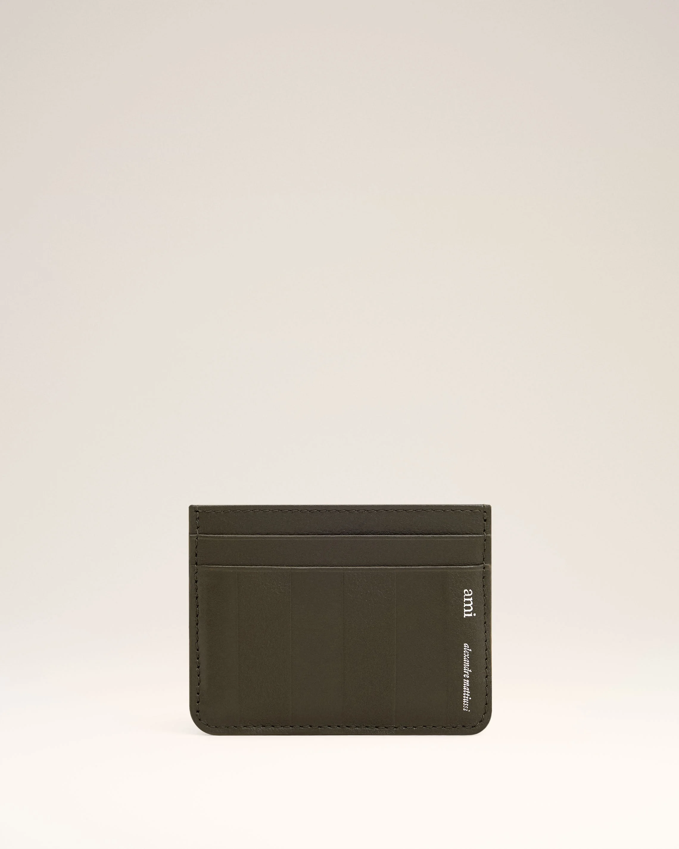 GREEN LEATHER MIDI CARD HOLDER - 1