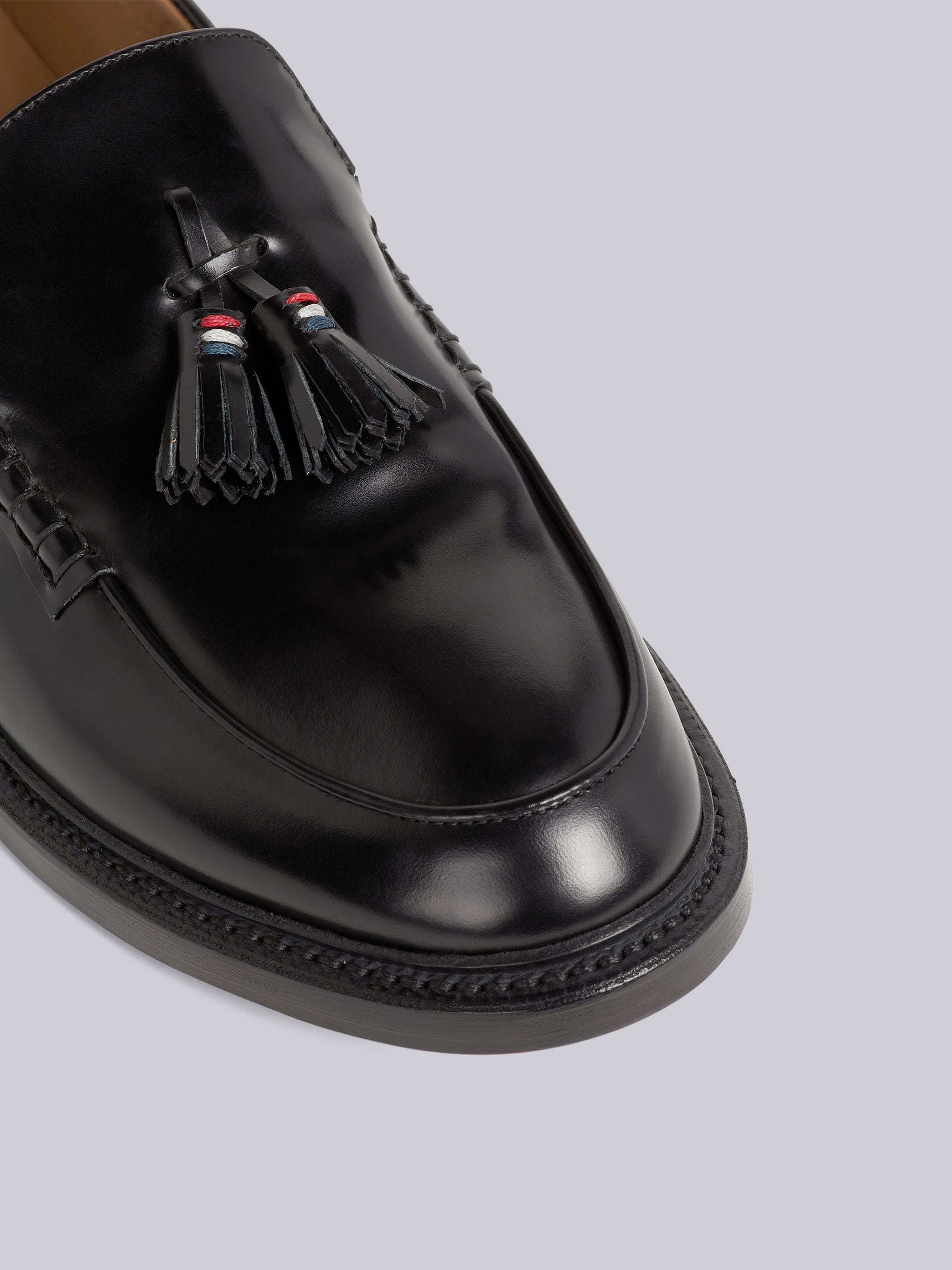 Black Calf Leather Tassel Loafer - 2