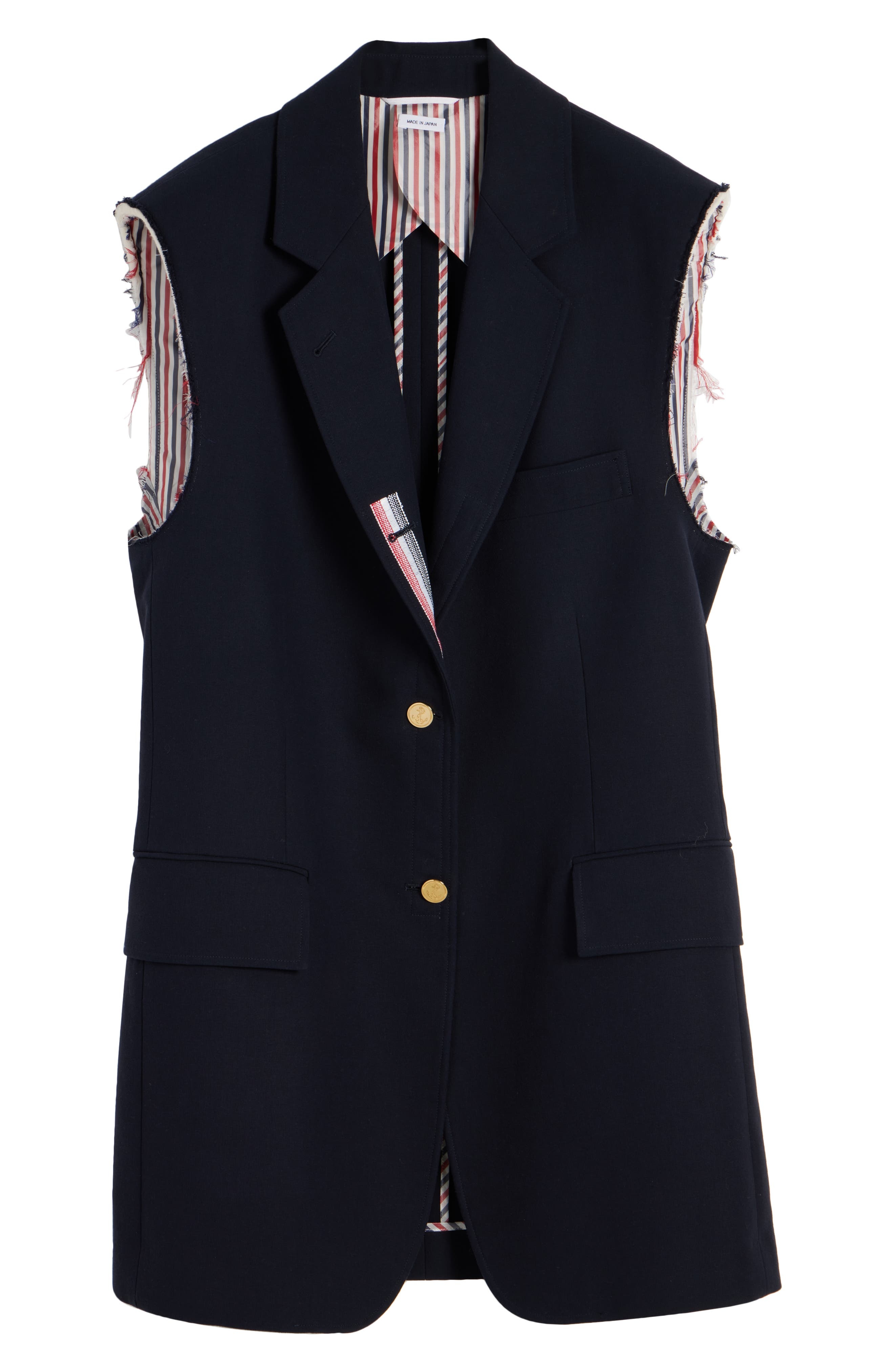 Oversize Sleeveless Cotton Blend Blazer - 7