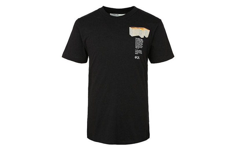 Off-White Off-White Alphabet Pattern Printing Round Neck Short Sleeve Black OMAA027R201850071088 outlook