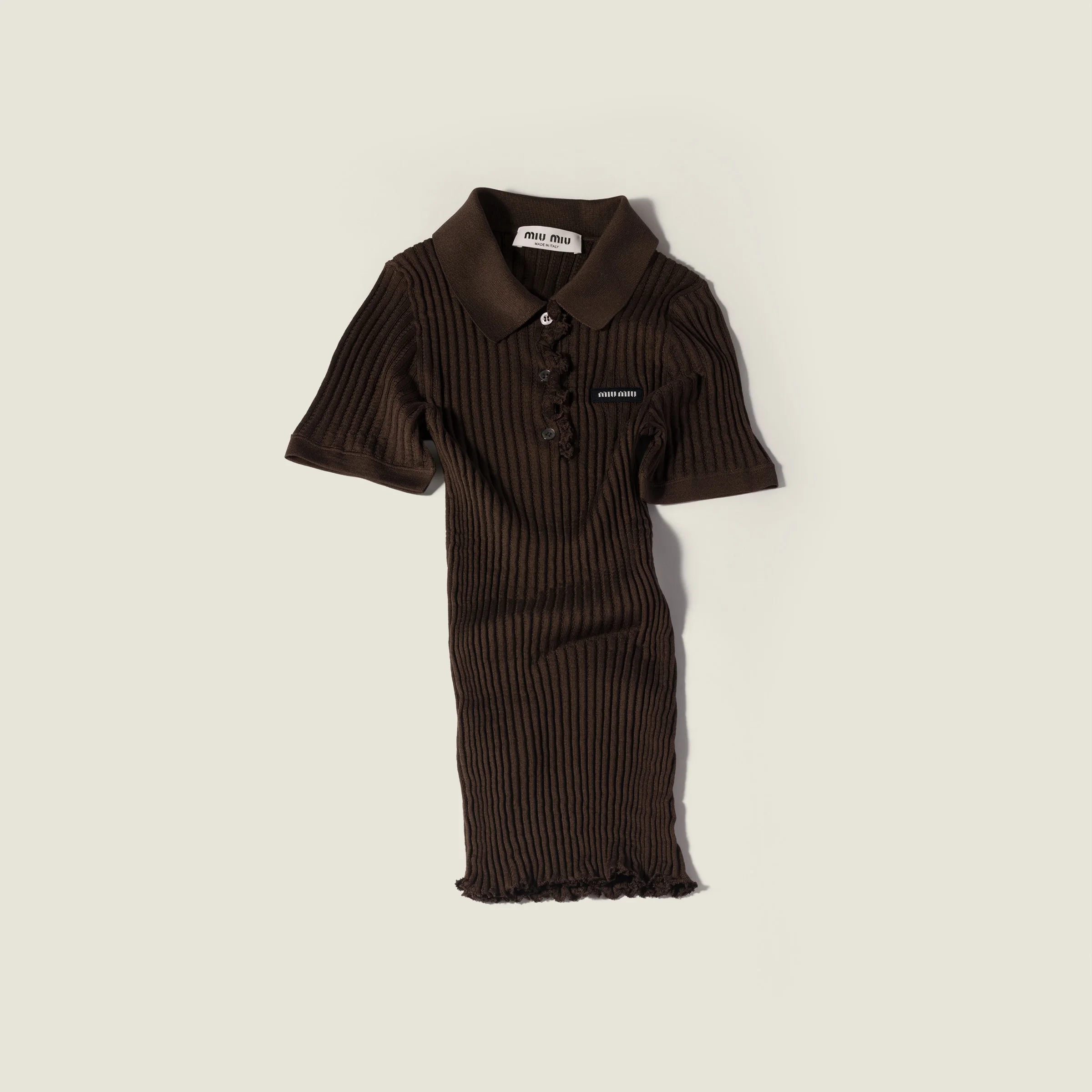 Silk knit polo shirt - 1