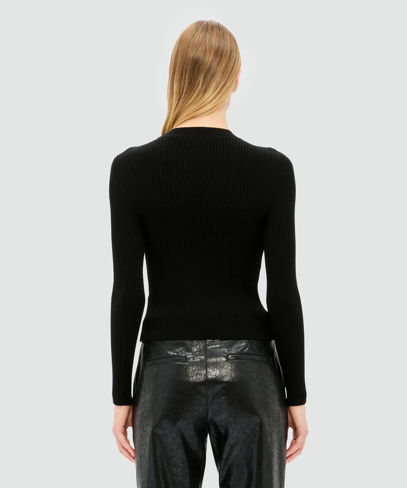 Black ribbed stretch sweater 3